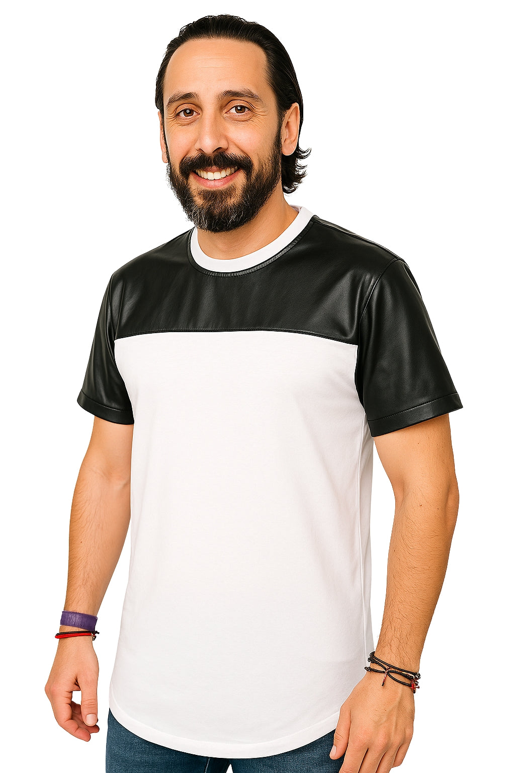 Camisetas de cuero F para hombre de moda