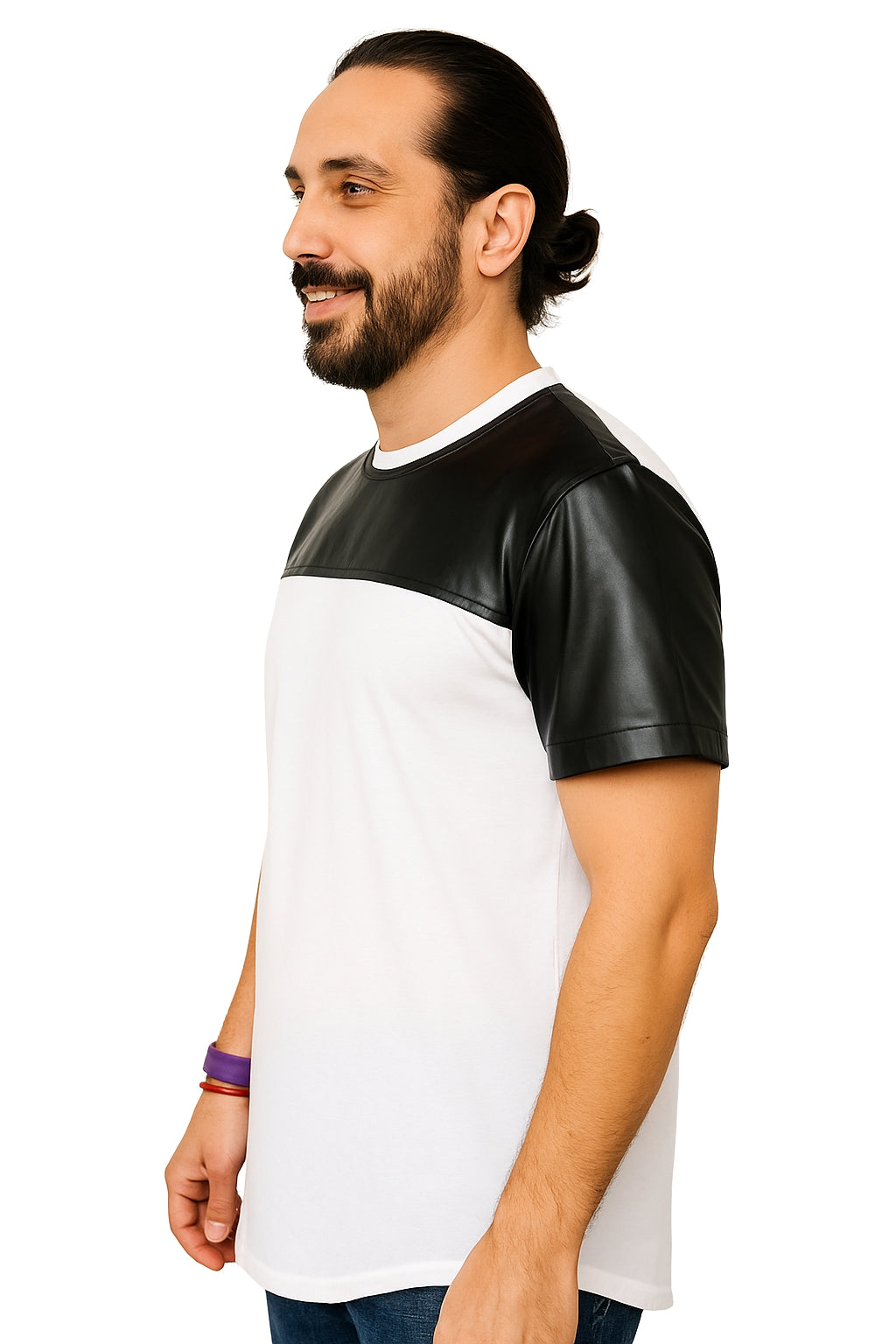 Camisetas de cuero F para hombre de moda