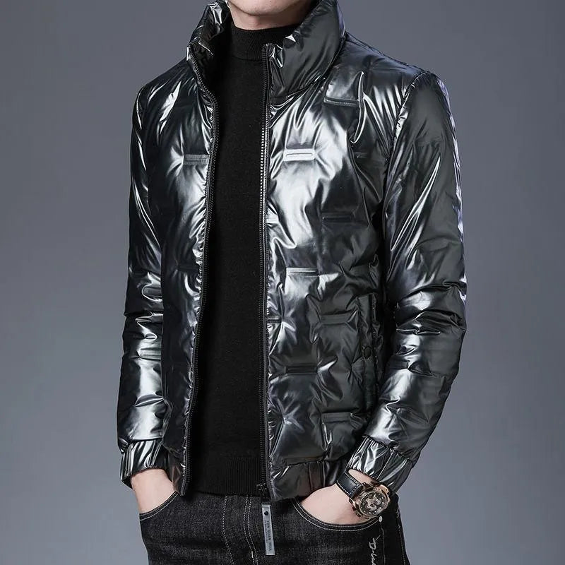 Nueva chaqueta informal de invierno para hombre, cálida, brillante, impermeable (talla asiática XXXL = UE/Reino Unido L)
