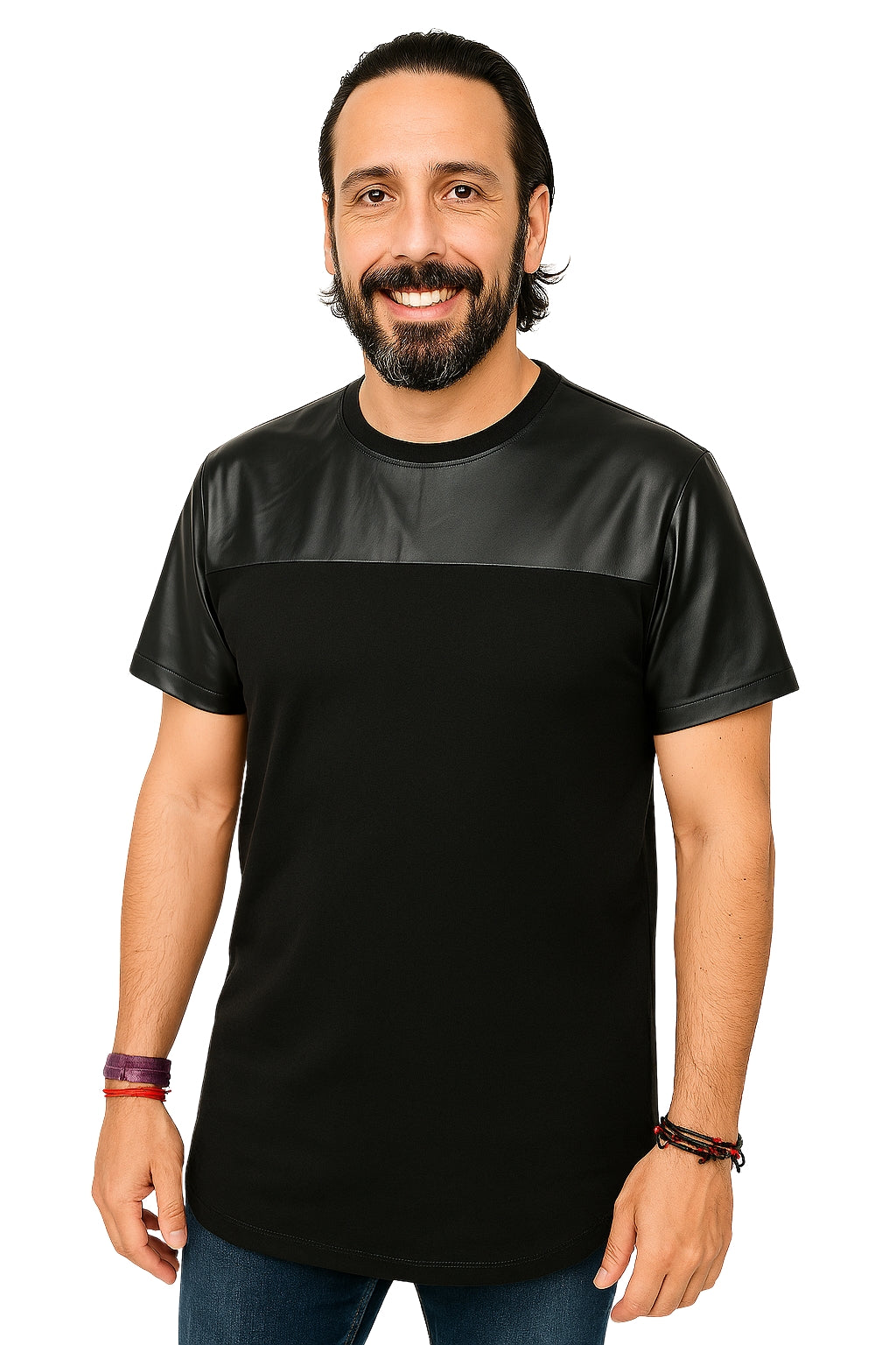 Camisetas de cuero F para hombre de moda