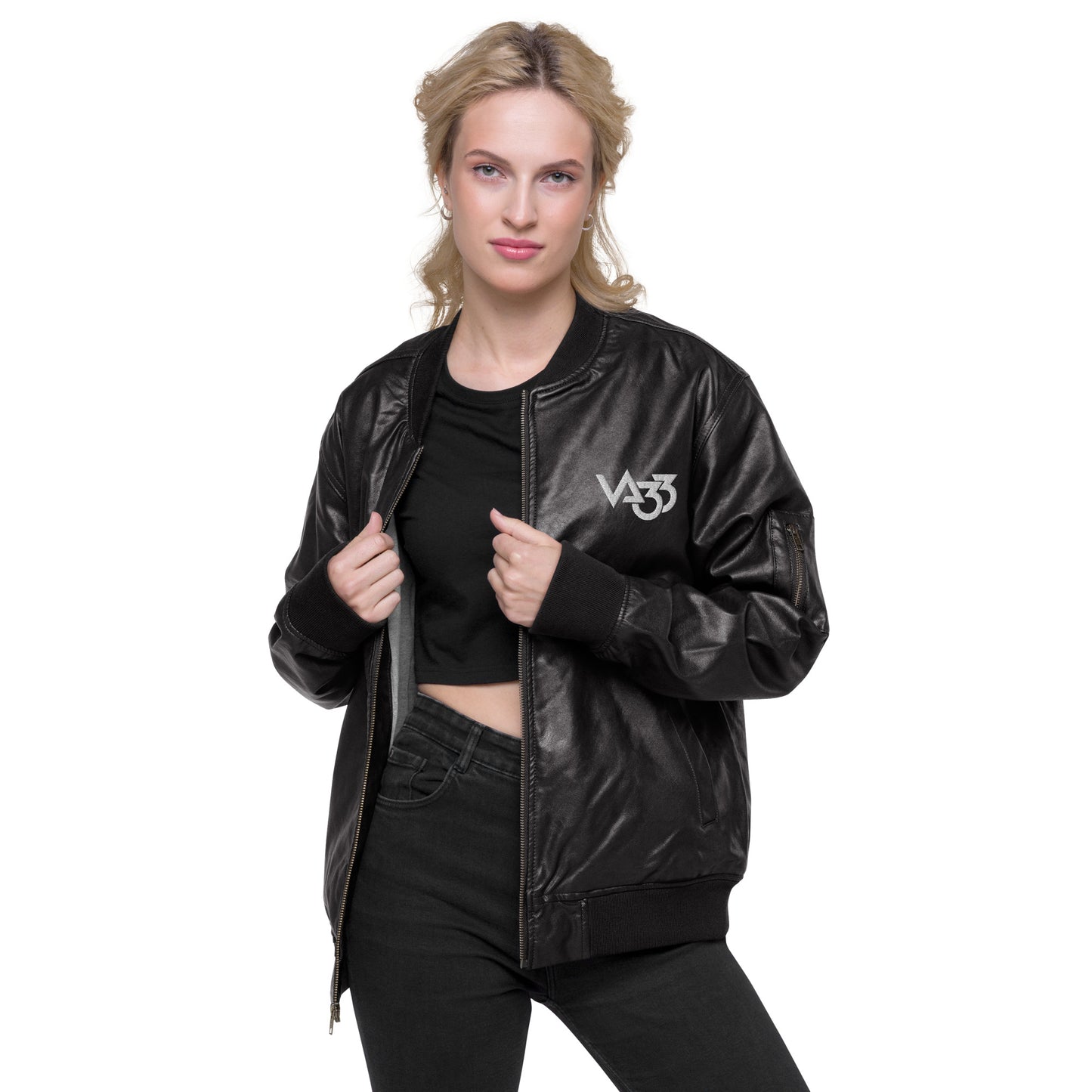 Chaqueta bomber de cuero VA33_Anniversary_F.