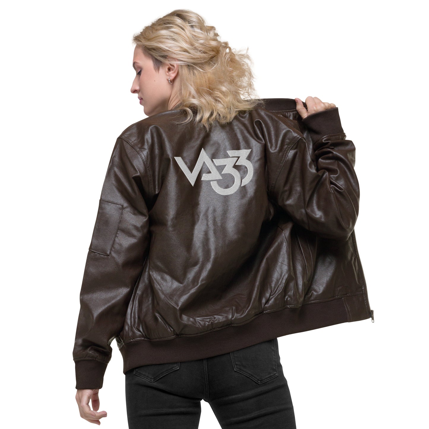 Chaqueta bomber de cuero VA33_Anniversary_F.