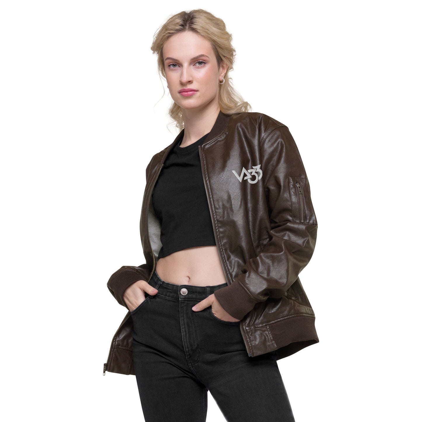 Chaqueta bomber de cuero VA33_Anniversary_F.