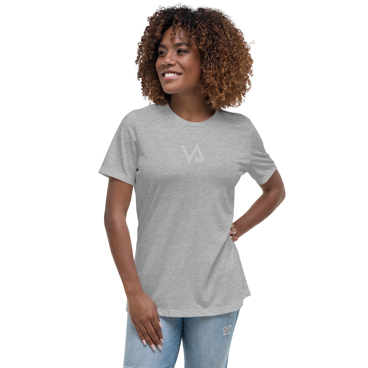 VA_Camiseta bordada relajada para mujer
