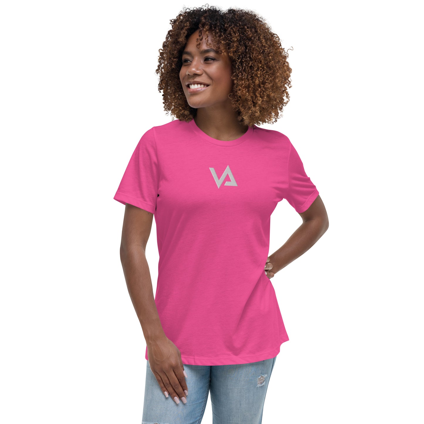 VA_Camiseta bordada relajada para mujer