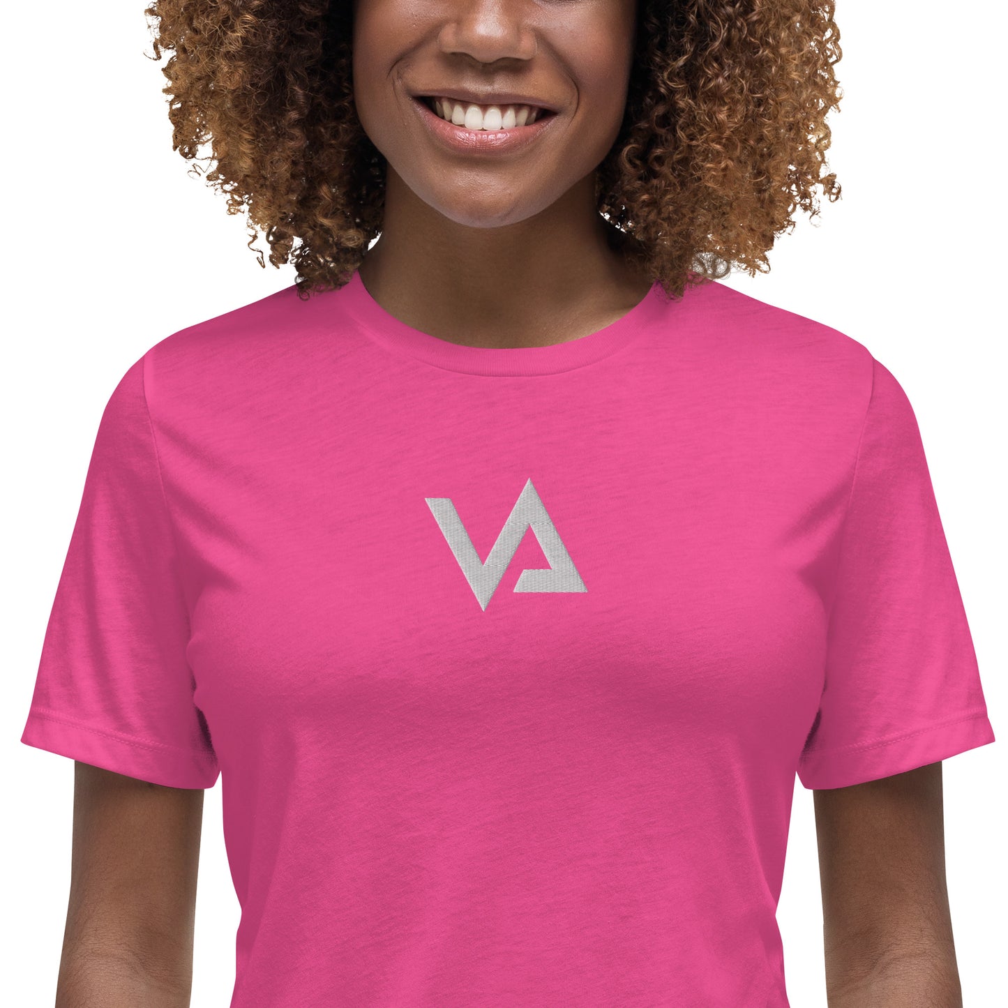 VA_Camiseta bordada relajada para mujer