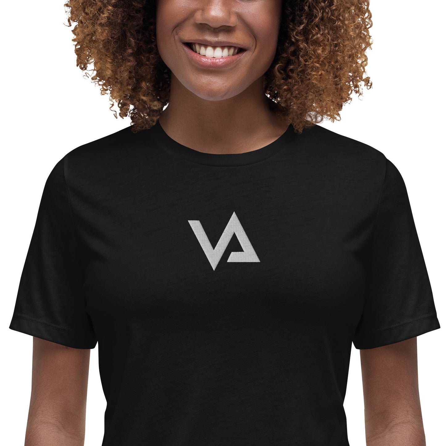 VA_Camiseta bordada relajada para mujer