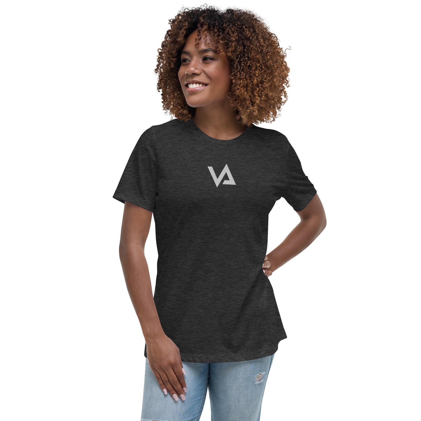 VA_Camiseta bordada relajada para mujer