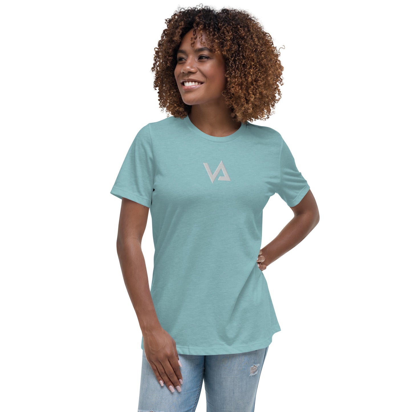 VA_Camiseta bordada relajada para mujer