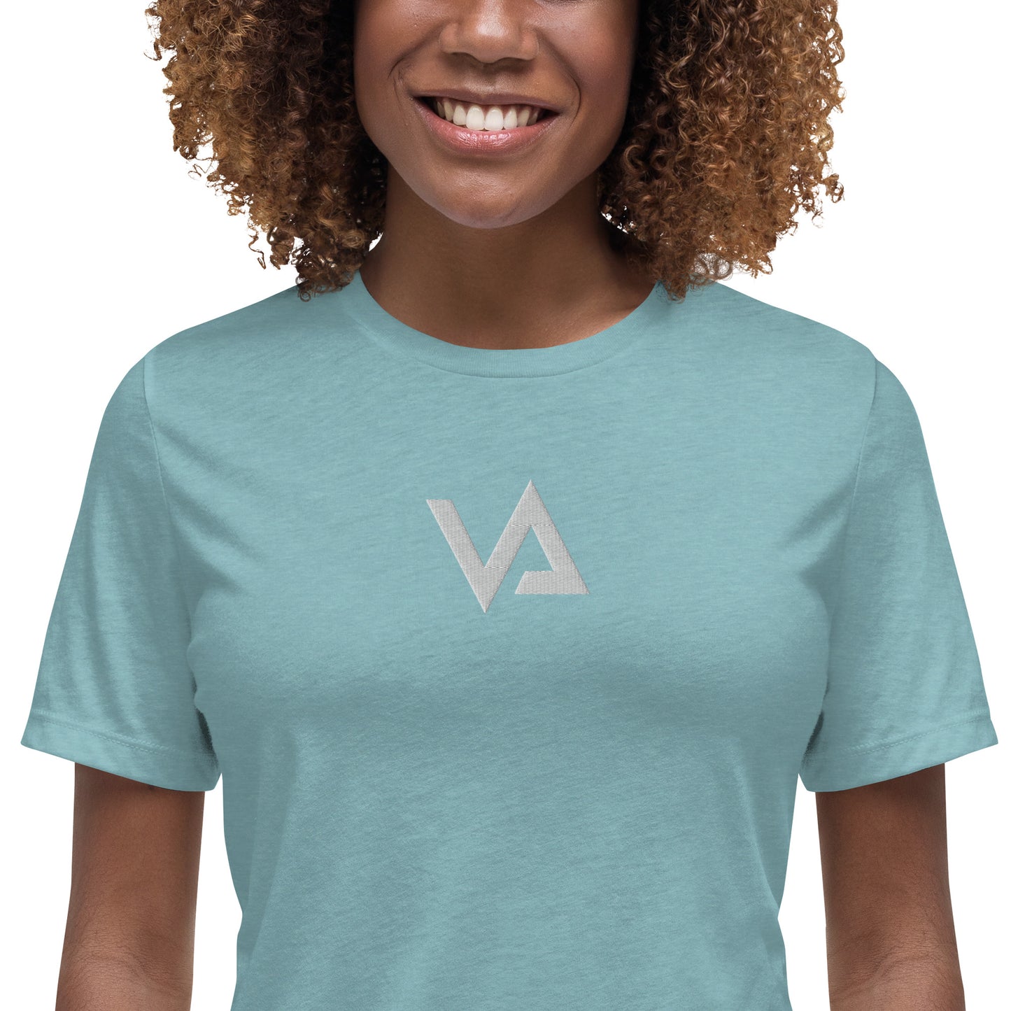 VA_Camiseta bordada relajada para mujer