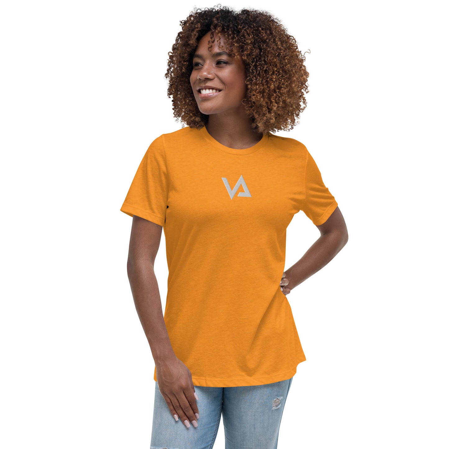VA_Camiseta bordada relajada para mujer
