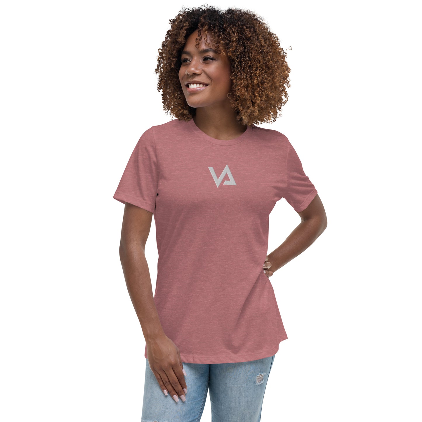 VA_Camiseta bordada relajada para mujer