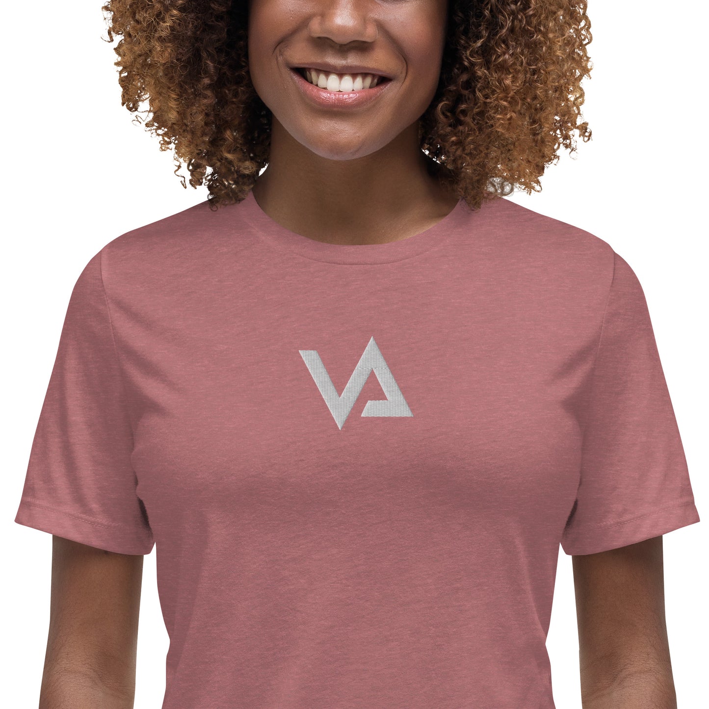 VA_Camiseta bordada relajada para mujer