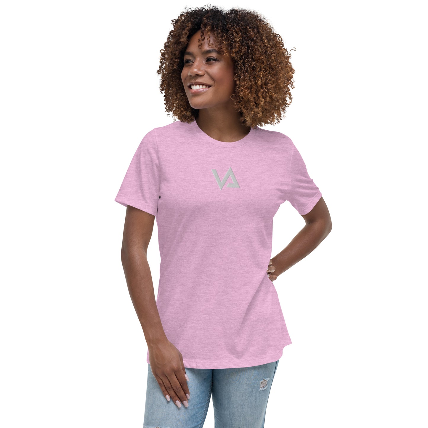 VA_Camiseta bordada relajada para mujer