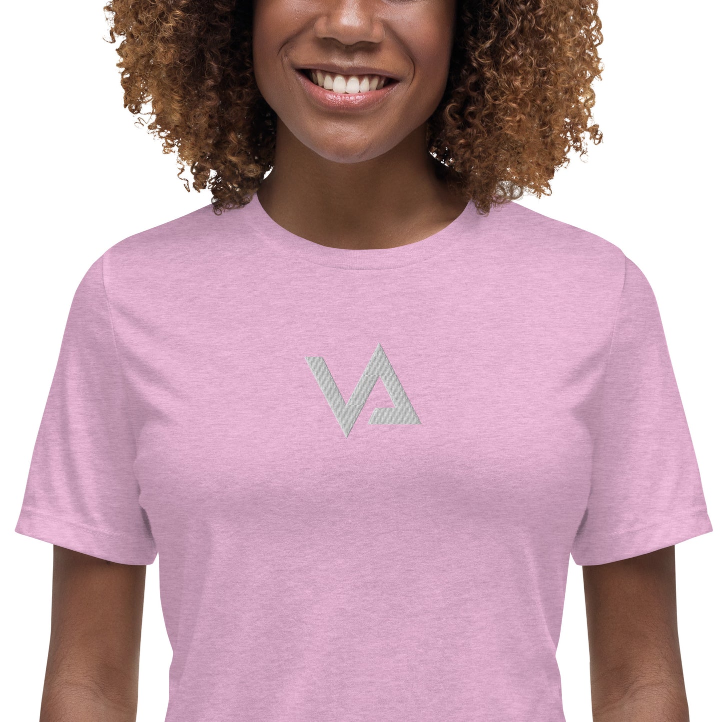 VA_Camiseta bordada relajada para mujer