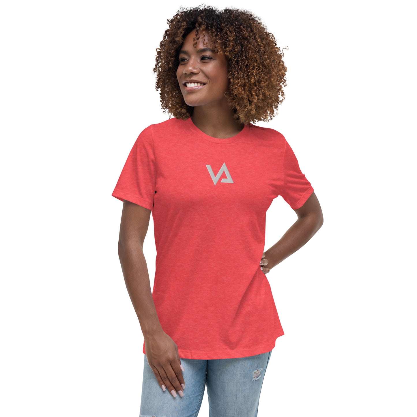 VA_Camiseta bordada relajada para mujer