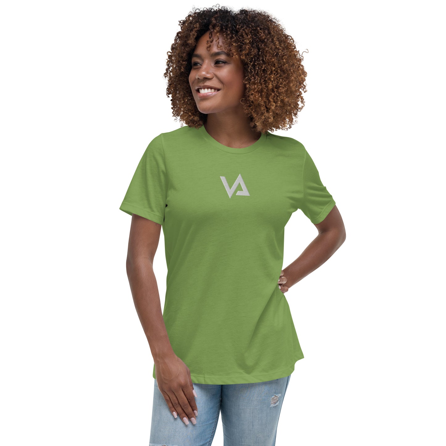 VA_Camiseta bordada relajada para mujer