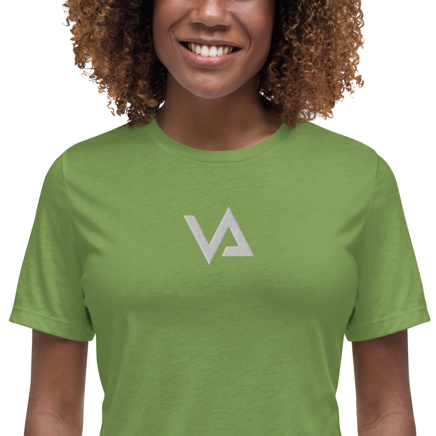 VA_Camiseta bordada relajada para mujer
