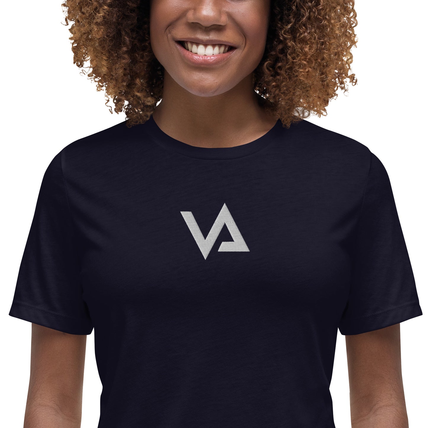 VA_Camiseta bordada relajada para mujer