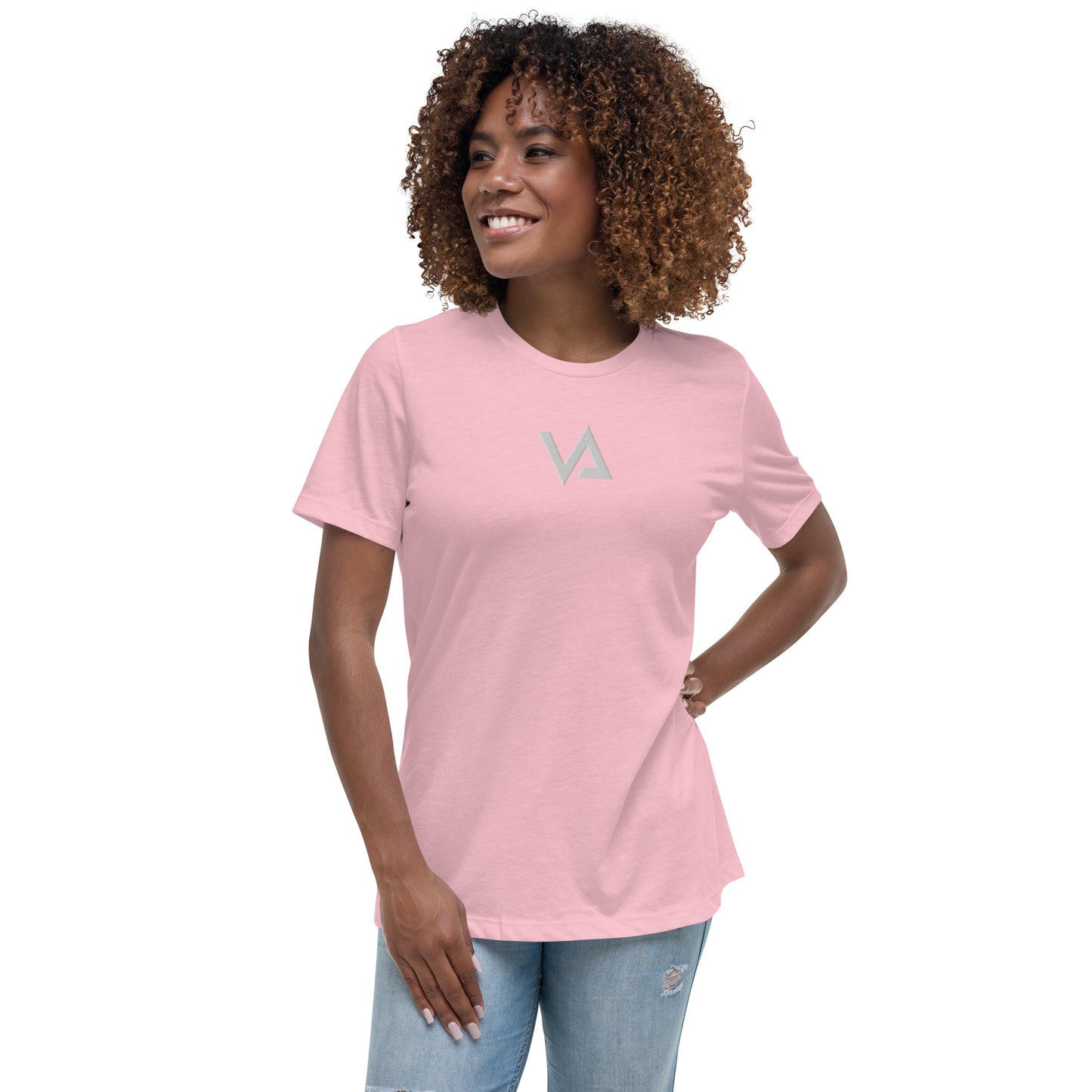 VA_Camiseta bordada relajada para mujer