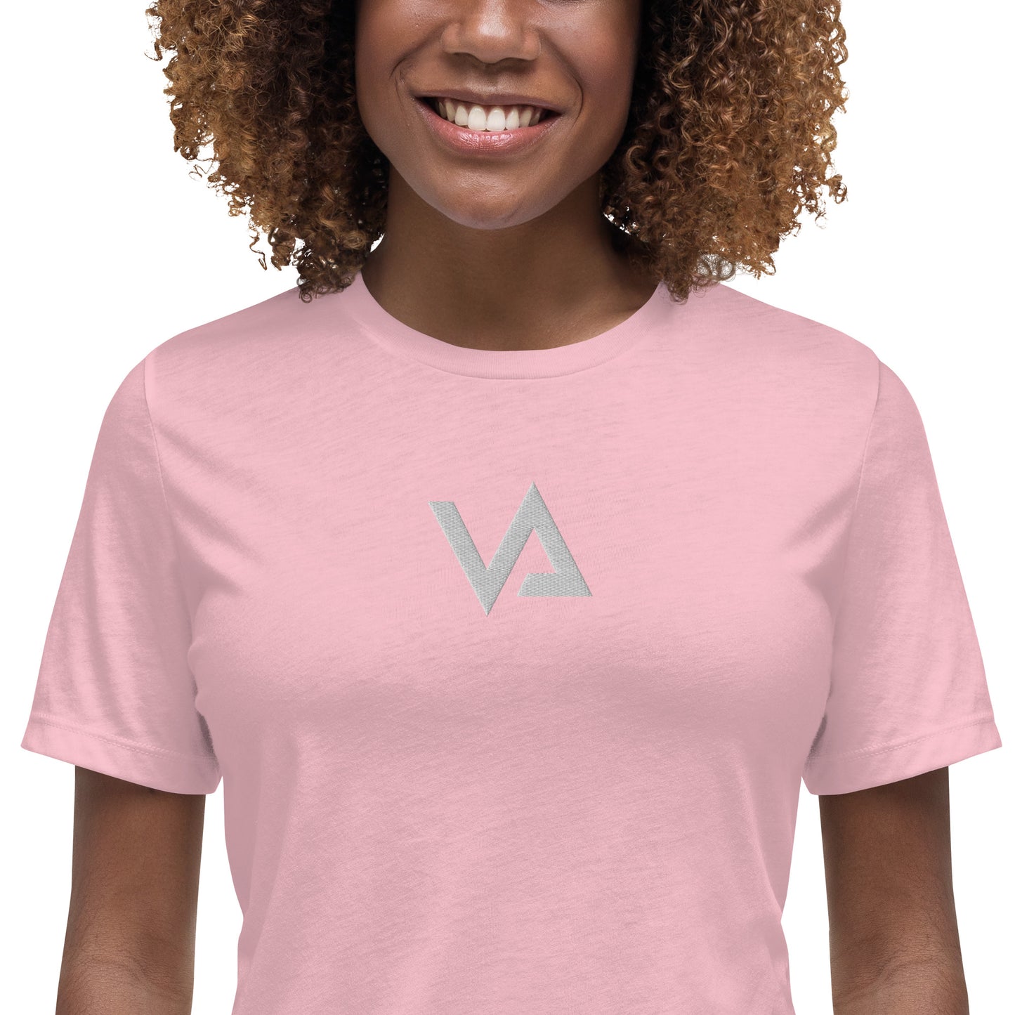VA_Camiseta bordada relajada para mujer