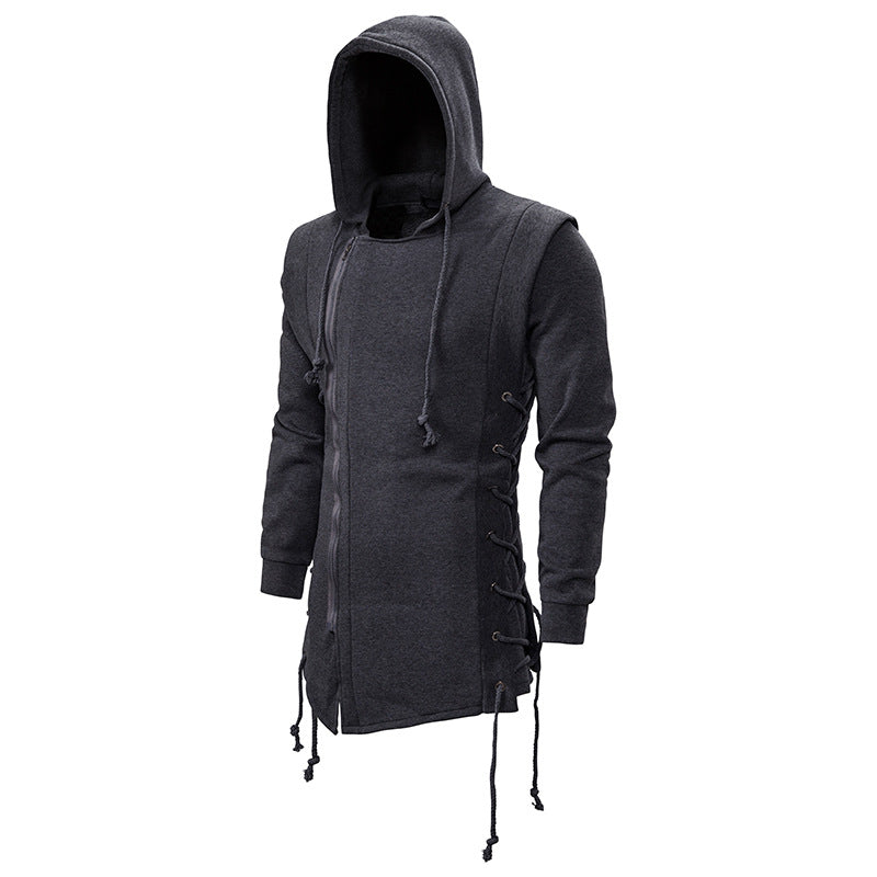 Black Codes Design Autumn New Men Hoodies Sweatshirts Casual Solid Long Sleeve Hoodie Men Slim Fit Assassin Creed Dark Hooded Loose Jacket Coats