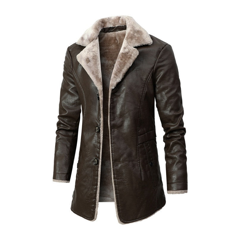 Diseño de códigos negros Chaqueta de alta calidad Ropa de cuero de calle para hombres Chaqueta gruesa Chaqueta de lana para hombres Chaqueta informal PU