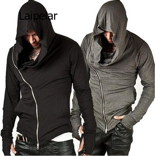 New Men Hoodie Sweatshirt Long Sleeved Slim Fit Male Zipper Hoodies Assassin Master Cardigan Creed Jacket S-3XL