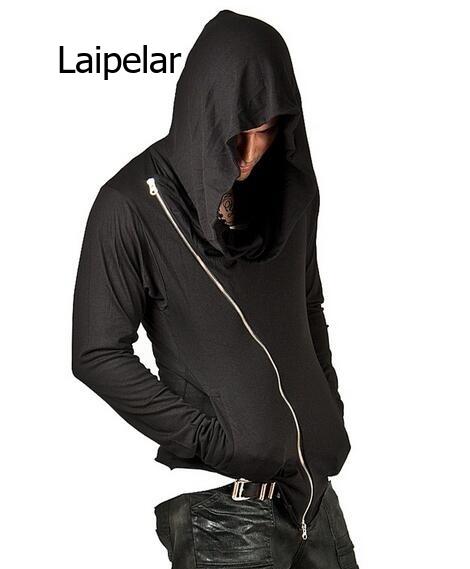 New Men Hoodie Sweatshirt Long Sleeved Slim Fit Male Zipper Hoodies Assassin Master Cardigan Creed Jacket S-3XL