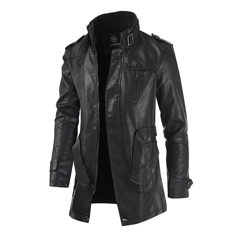 Diseño de códigos negros Chaqueta de alta calidad Ropa de cuero de calle para hombres Chaqueta gruesa Chaqueta de lana para hombres Chaqueta informal PU