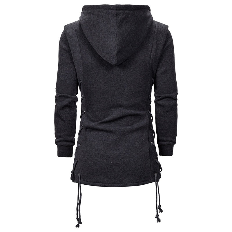 Black Codes Design Autumn New Men Hoodies Sweatshirts Casual Solid Long Sleeve Hoodie Men Slim Fit Assassin Creed Dark Hooded Loose Jacket Coats