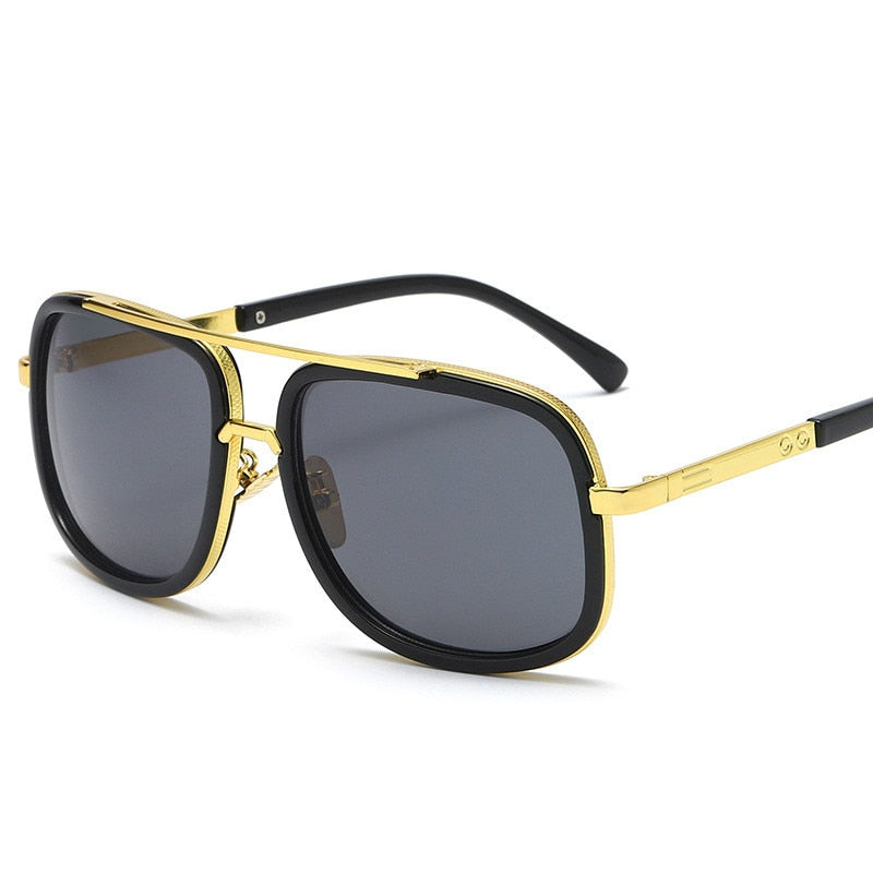 New Retro Big Frame Sunglasses Men Square Metal Sunglasses Ladies Fashion Sunglasses High Quality Gafas Oculos De Sol UV400