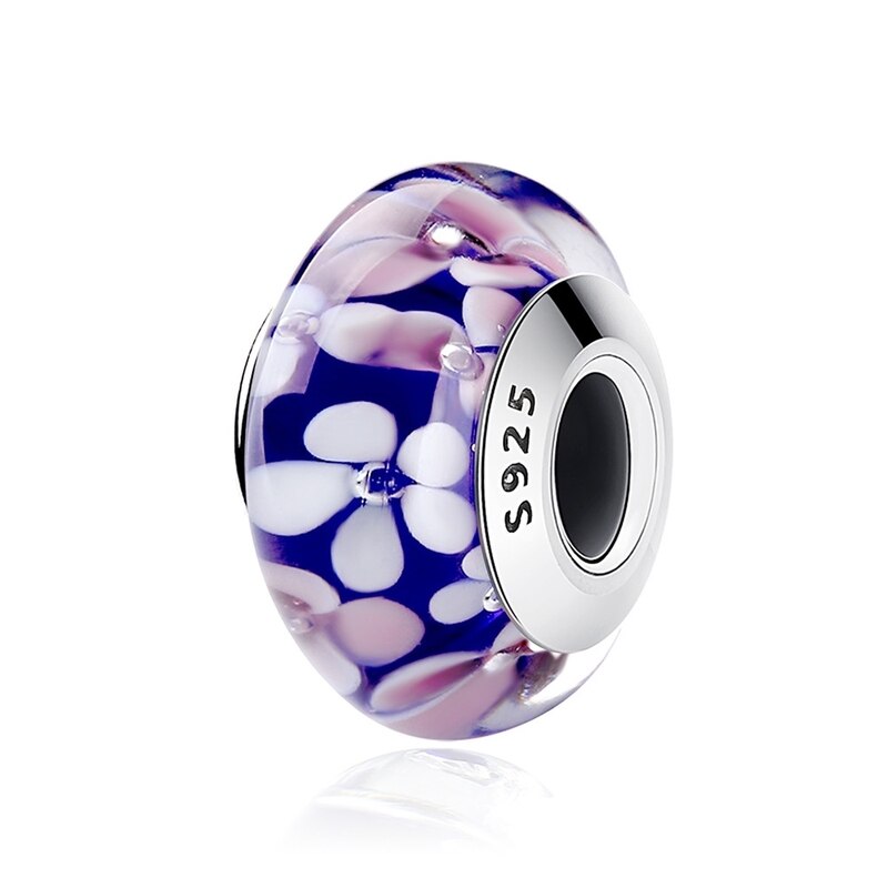 29 Styles Real 925 Sterling Silver Effervescence Murano Glass Beads Fit Original Charm Bracelet Authentic S925 Jewelry