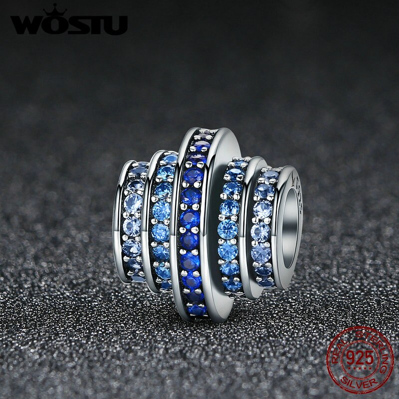 High Quality Real 925 Sterling Silver Blue Melody Beads Fit Original WST Charm Bracelet Authentic Fine Jewelry CQC129