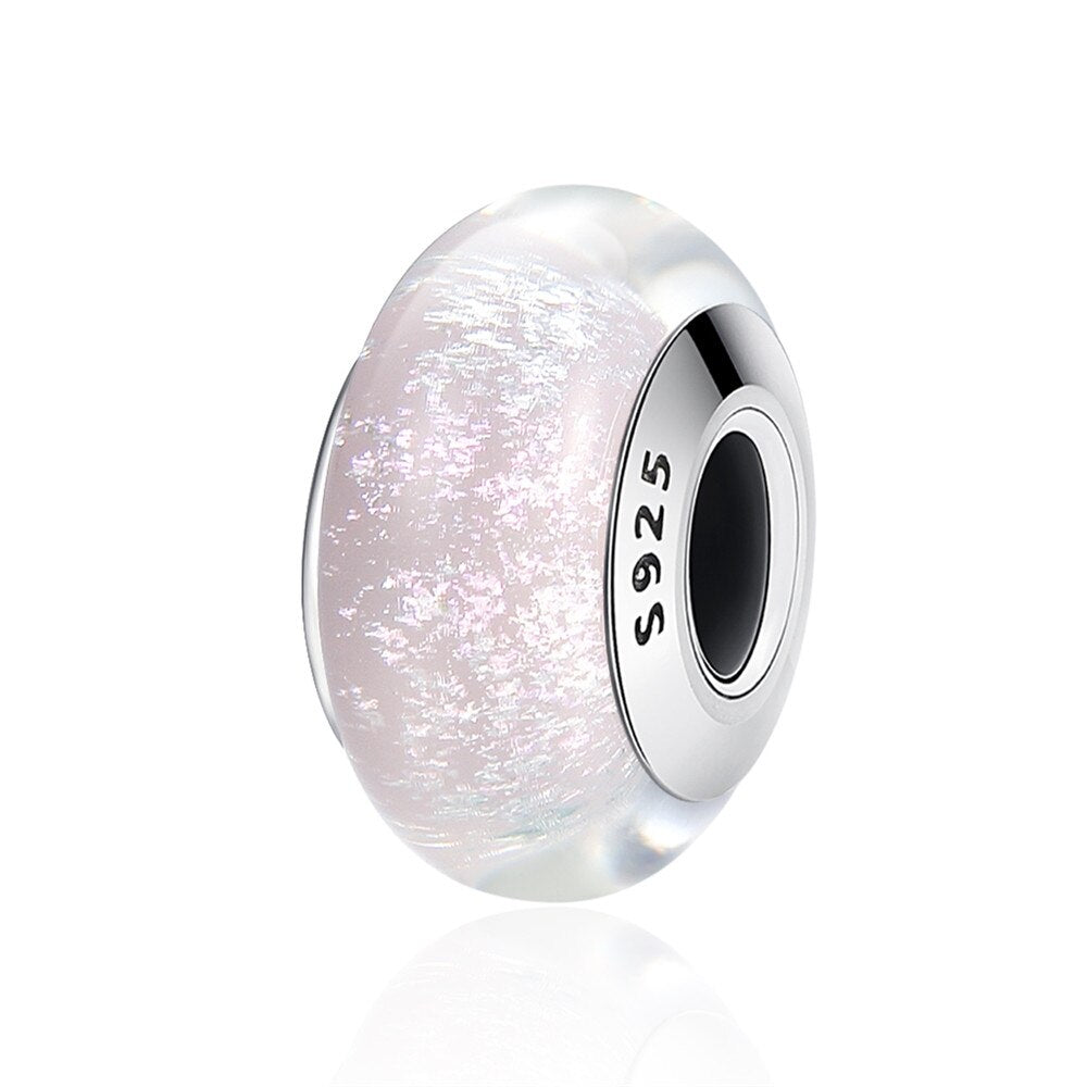 29 Styles Real 925 Sterling Silver Effervescence Murano Glass Beads Fit Original Charm Bracelet Authentic S925 Jewelry