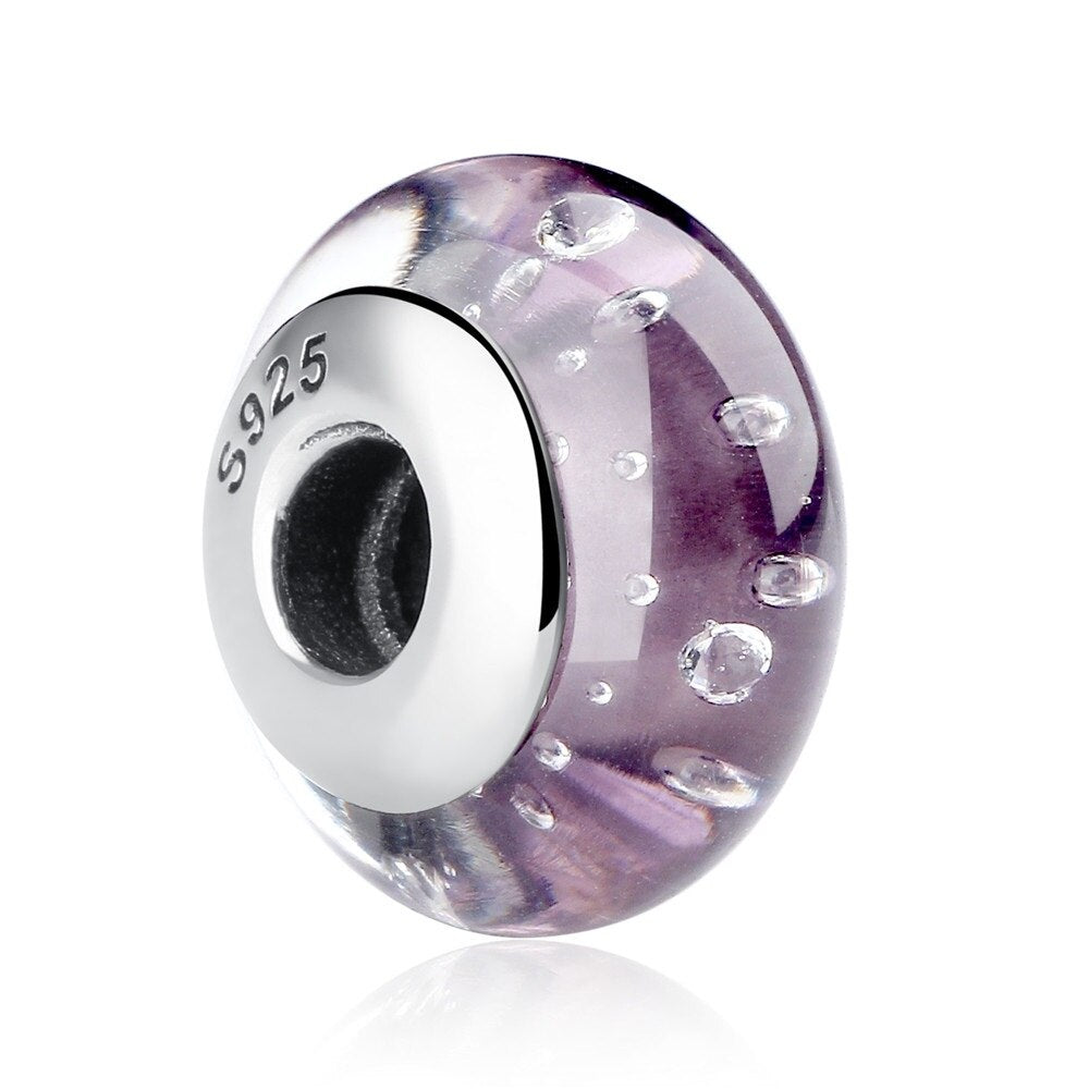 29 Styles Real 925 Sterling Silver Effervescence Murano Glass Beads Fit Original Charm Bracelet Authentic S925 Jewelry