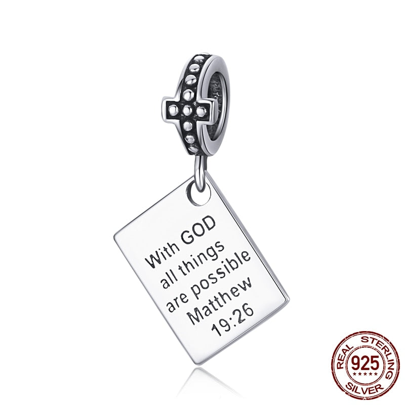 WOSTU Real 925 Sterling Silver Heart Beads Flower Retro Pattern Charms Pendant Fit Original DIY Bracelet Necklace Silver Jewelry