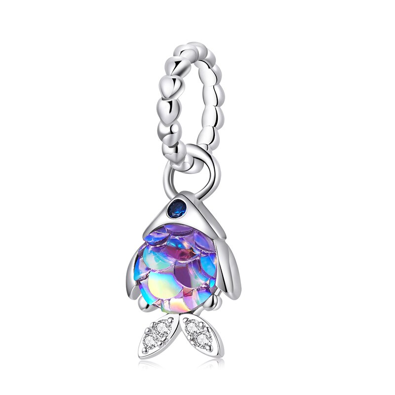 WOSTU Real 925 Sterling Silver Heart Beads Flower Retro Pattern Charms Pendant Fit Original DIY Bracelet Necklace Silver Jewelry