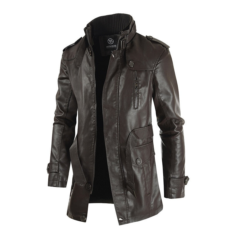 Diseño de códigos negros Chaqueta de alta calidad Ropa de cuero de calle para hombres Chaqueta gruesa Chaqueta de lana para hombres Chaqueta informal PU