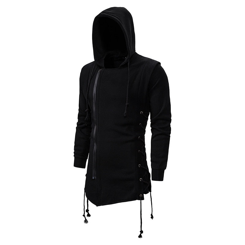 Black Codes Design Autumn New Men Hoodies Sweatshirts Casual Solid Long Sleeve Hoodie Men Slim Fit Assassin Creed Dark Hooded Loose Jacket Coats