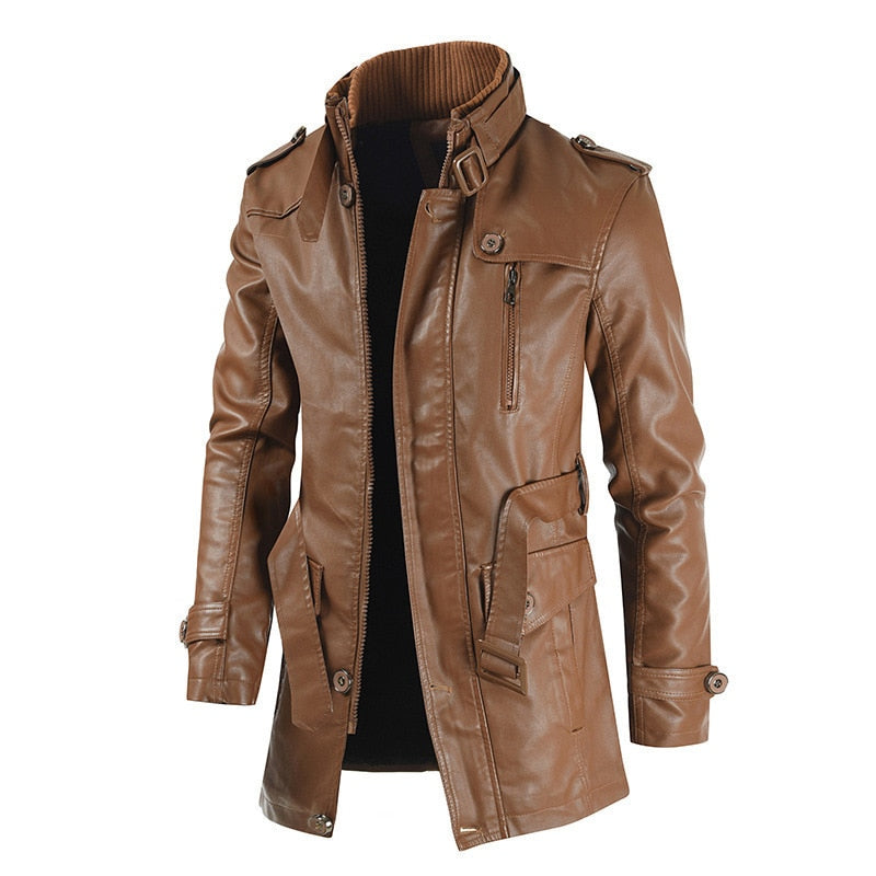 Diseño de códigos negros Chaqueta de alta calidad Ropa de cuero de calle para hombres Chaqueta gruesa Chaqueta de lana para hombres Chaqueta informal PU