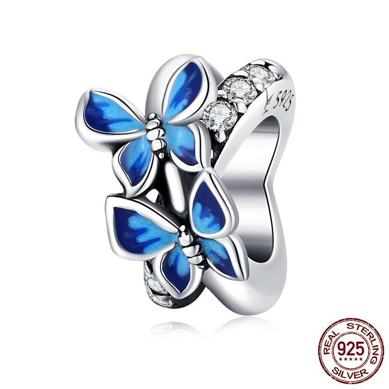 WOSTU Real 925 Sterling Silver Heart Beads Flower Retro Pattern Charms Pendant Fit Original DIY Bracelet Necklace Silver Jewelry