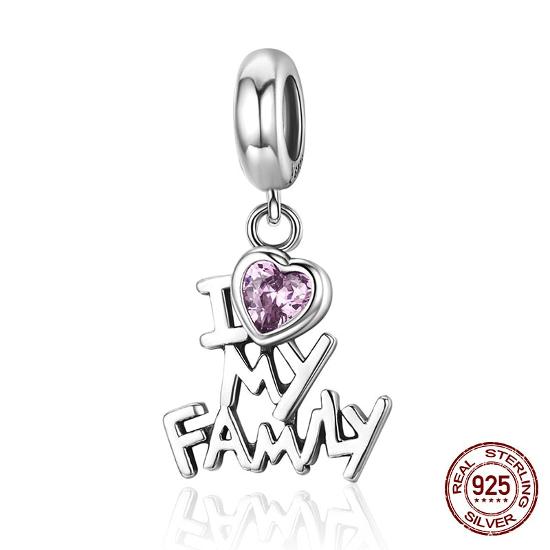WOSTU 100% 925 Sterling Silver Heart Vintage Charms Beads Fit Original DIY Bracelets Necklace Mother's Day Jewelry Gifts for Mom
