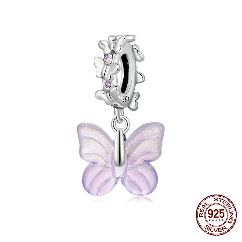 WOSTU Real 925 Sterling Silver Heart Beads Flower Retro Pattern Charms Pendant Fit Original DIY Bracelet Necklace Silver Jewelry