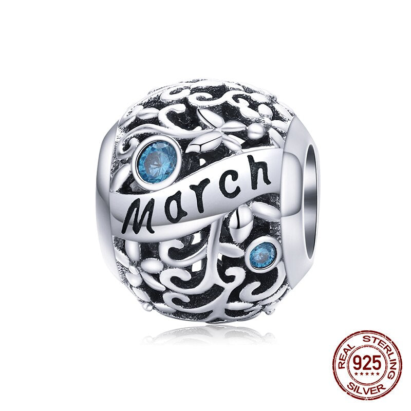 WOSTU Real 925 Sterling Silver Heart Beads Flower Retro Pattern Charms Pendant Fit Original DIY Bracelet Necklace Silver Jewelry