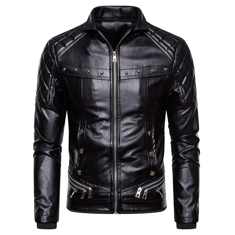 2021 nuevo diseño de bombardero de motocicleta agregar chaqueta de cuero de lana para hombres otoño cuello de piel hacia abajo abrigos de Pu cálidos extraíbles ajustados para hombres