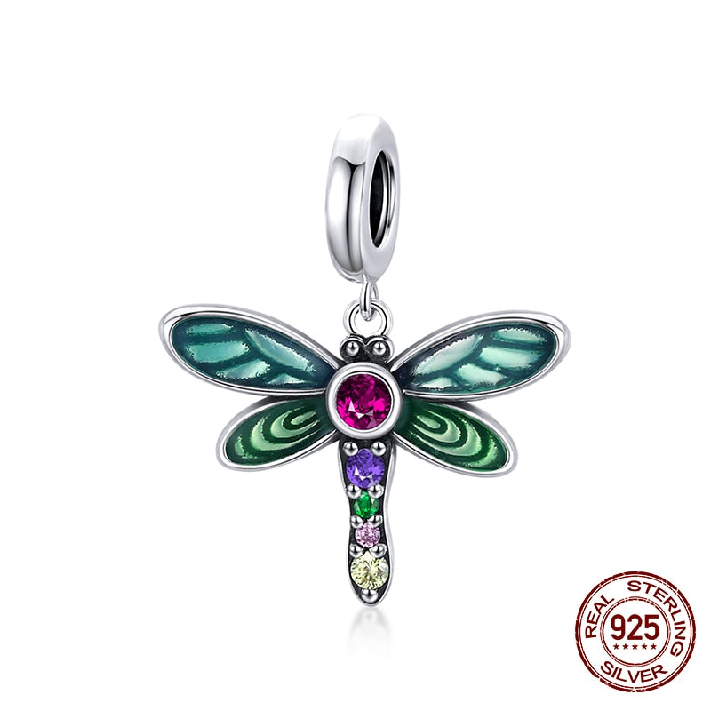 WOSTU Real 925 Sterling Silver Heart Beads Flower Retro Pattern Charms Pendant Fit Original DIY Bracelet Necklace Silver Jewelry