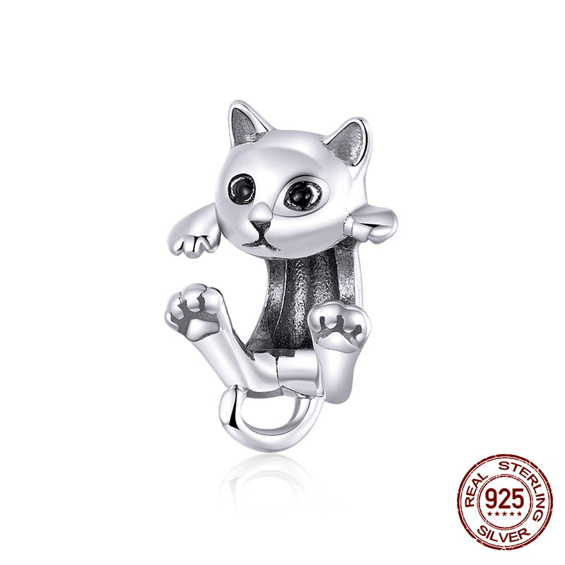 WOSTU Real 925 Sterling Silver Heart Beads Flower Retro Pattern Charms Pendant Fit Original DIY Bracelet Necklace Silver Jewelry