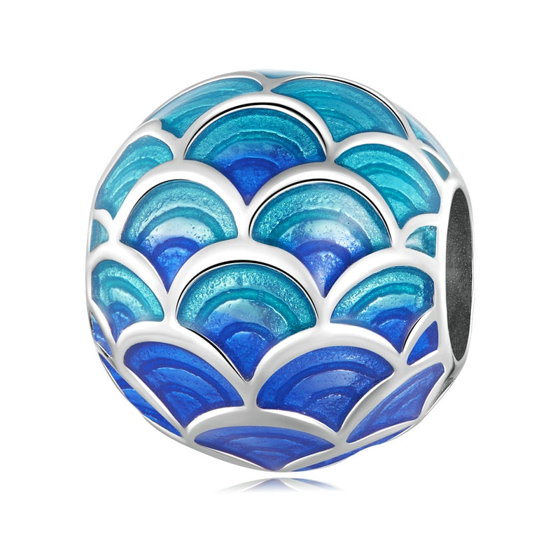 WOSTU 925 plata esterlina colorido gradiente carpa diablo flor encantos pez colgante dragón escala cuentas ajuste DIY pulsera collar