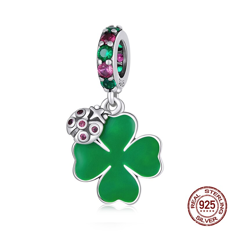WOSTU Real 925 Sterling Silver Heart Beads Flower Retro Pattern Charms Pendant Fit Original DIY Bracelet Necklace Silver Jewelry